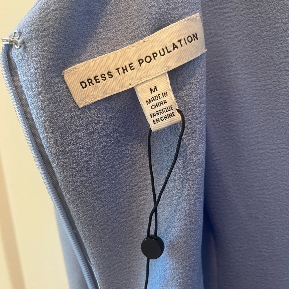 Dress the Population Powder Blue V-Neck Sleeveless Gown with Thigh Slit - Picture 10 of 10